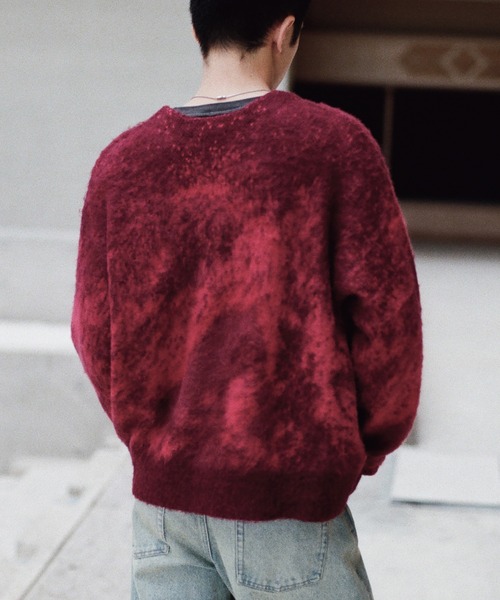 WYM LIDNM カーディガン MOHAIR BLEND JACQUARD SHAGGY CARDIGAN 