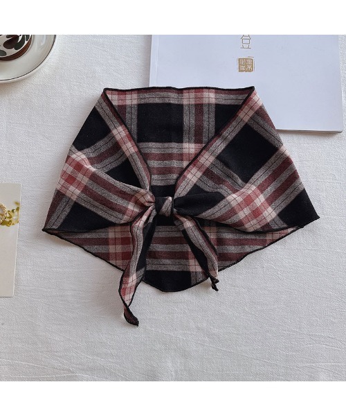 スカーフ バンダナ 5色展開 三角チェック柄 スカーフ レディース