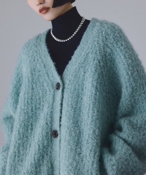 ADAM ET ROPE'(アダムエロペ) カーディガン モヘヤウールニット ADAM ET ROPE'(アダムエロペ) カーディガン モヘヤウールニット