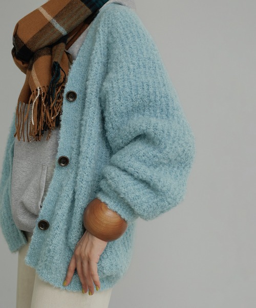 ADAM ET ROPE'（アダムエロペ） カーディガン モヘヤウールニット