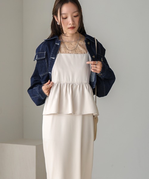 「Bab」 キャミソールワンピース M ブルー レディース_画像7