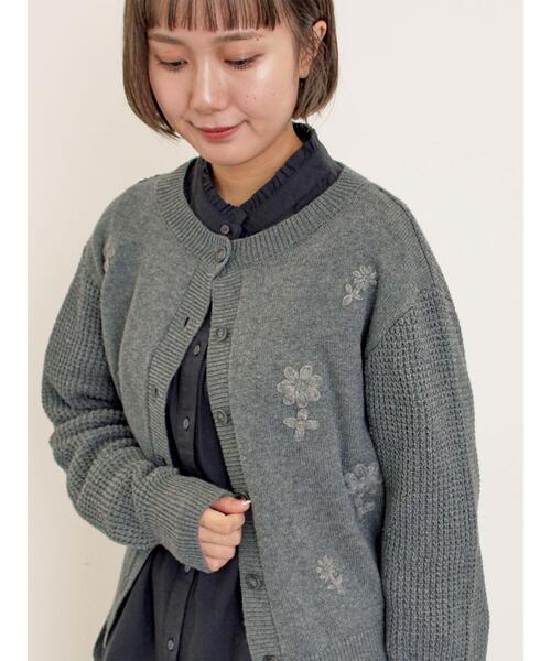 Samansa Mos2（サマンサモスモス） カーディガン 刺繍カーディガン