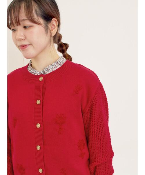 Samansa Mos2（サマンサモスモス） カーディガン 刺繍カーディガン
