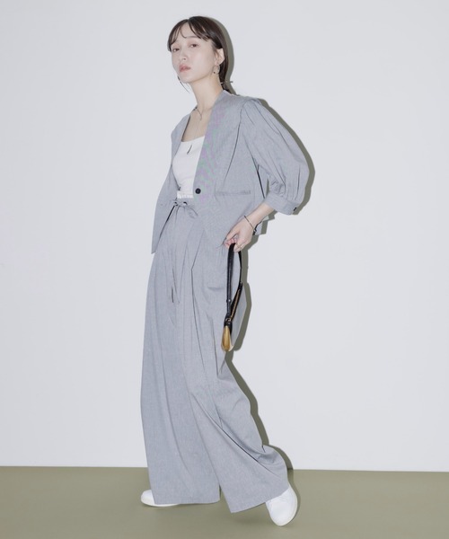 【新品未使用、タグ付き】エイミーロウ　ノーカラージャケット Eimee Law（エイミーロウ） ジャケット ノーカラージャケット テキスト