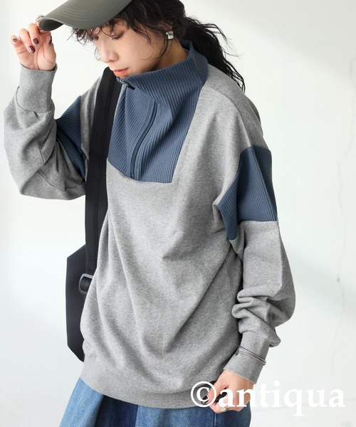 「antiqua」 スウェットカットソー P ブラック系その他 レディース_画像3