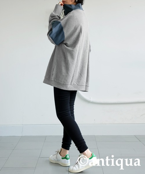 「antiqua」 スウェットカットソー P ブラック系その他 レディース_画像6