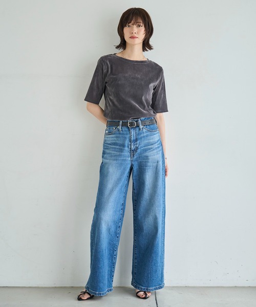 「meilmada」 半袖カットソー FREE チャコールグレー レディース_画像8