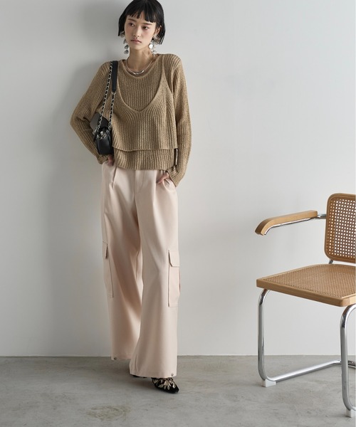 「THE YOn」 カーゴパンツ S ライム レディース_画像3