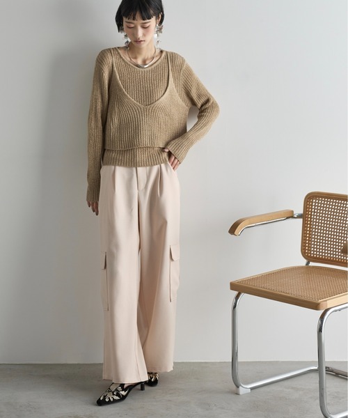 「THE YOn」 カーゴパンツ S ライム レディース_画像6