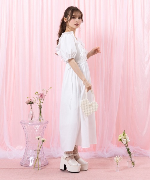 「DearMyLoveRose」 半袖ワンピース - ホワイト レディース_画像6