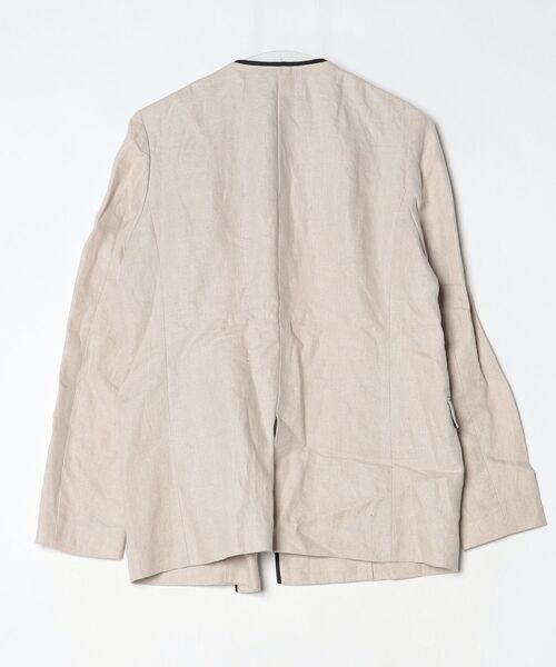 「UNITED ARROWS」 ノーカラージャケット 40 ベージュ レディースの画像