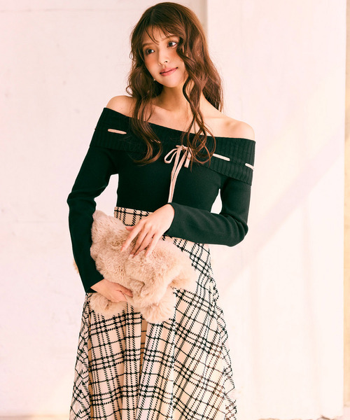 ROYAL PARTY（ロイヤルパーティー） ワンピース 配色リボンフロッキー