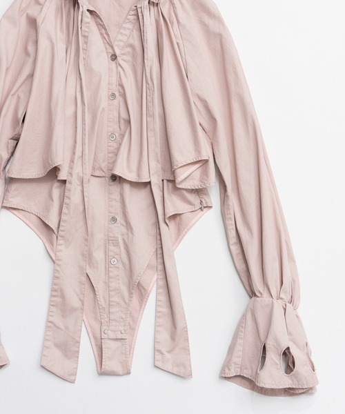 MAISON SPECIAL（メゾンスペシャル） Ruffle Shirt Bodysuit/ラッフル