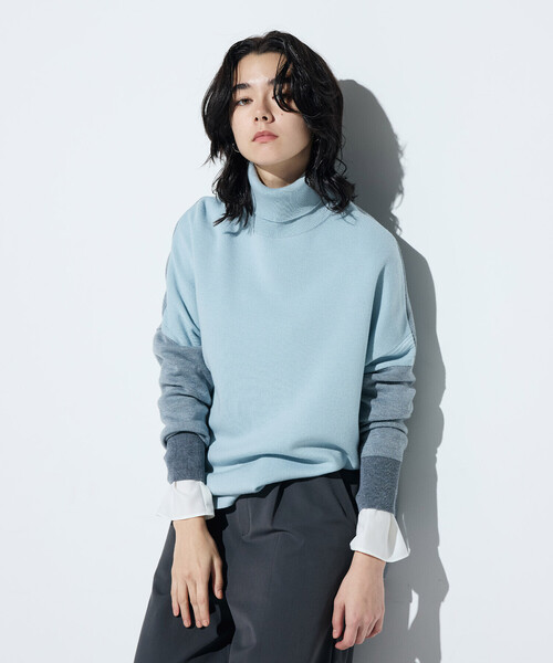 【美品】COMME CA COLLECTION コムサ セーター COMME CA（コムサ） ニット セーター カシミヤ混ウール バイカラー