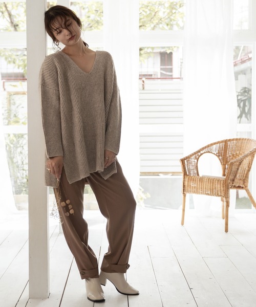 「rectangle」 長袖ニット FREE ライトグレー レディース_画像6