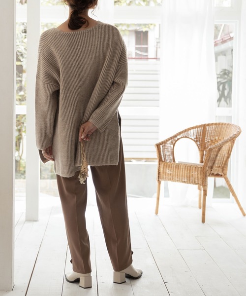 「rectangle」 長袖ニット FREE ライトグレー レディース_画像9