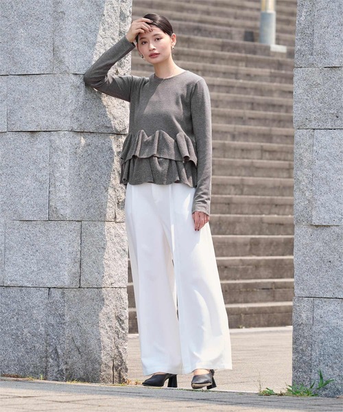 「ur's」 長袖ニット M チャコール レディース_画像2