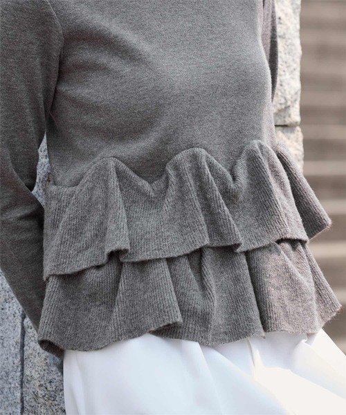 「ur's」 長袖ニット M チャコール レディース_画像4