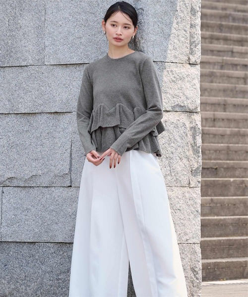 「ur's」 長袖ニット M チャコール レディース_画像5