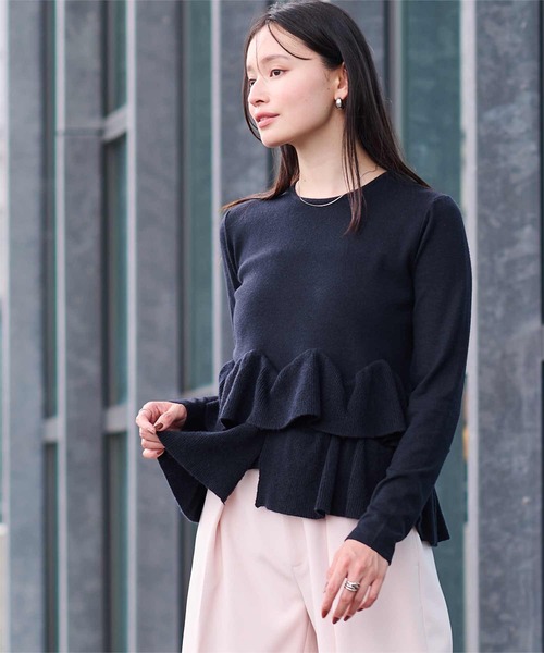 「ur's」 長袖ニット M チャコール レディース_画像8