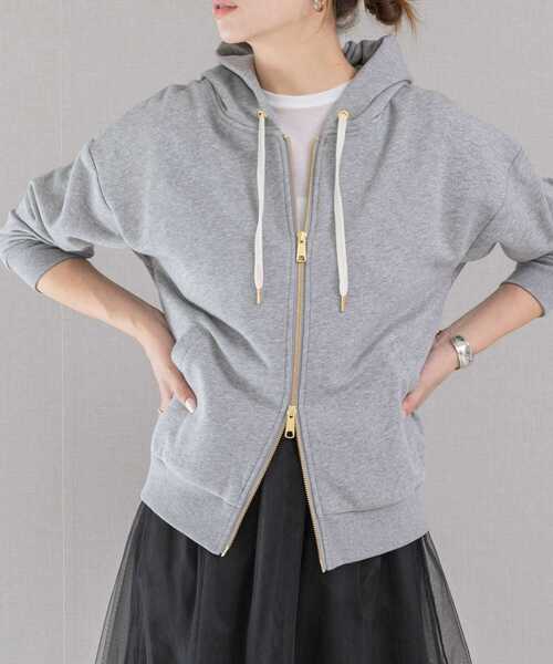 RISEJAPAN ジップアップパーカー ホワイト DAILY/デイリー》ZIP UP SWEAT PARKA / ジップアップ スウェット