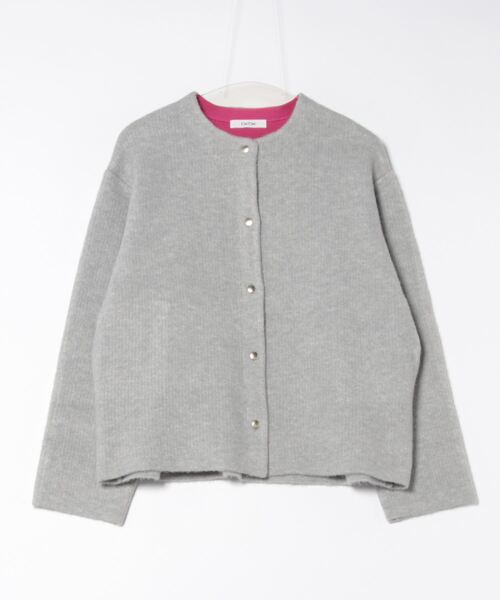 「DouDou」 ニットカーディガン FREE ライトグレー レディース_画像2