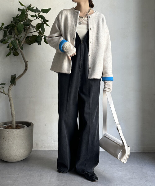 「DouDou」 ニットカーディガン FREE ライトグレー レディース_画像3