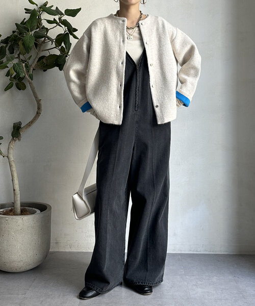 「DouDou」 ニットカーディガン FREE ライトグレー レディース_画像5