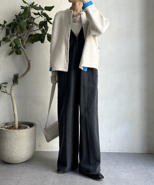 「DouDou」 ニットカーディガン FREE ライトグレー レディース_画像6