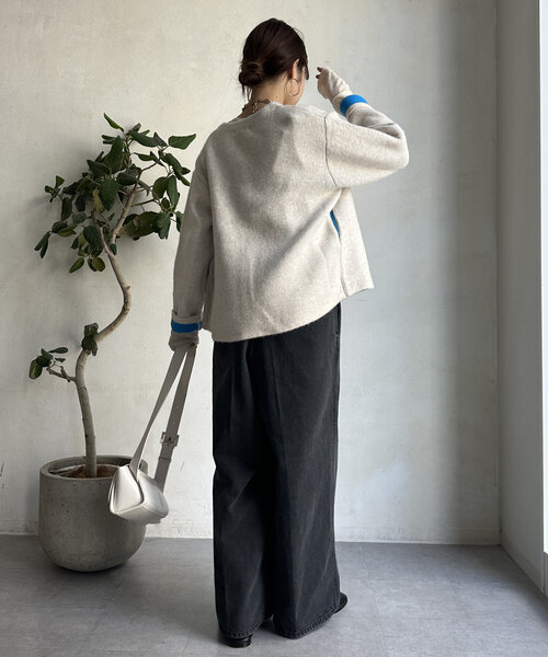 「DouDou」 ニットカーディガン FREE ライトグレー レディース_画像7