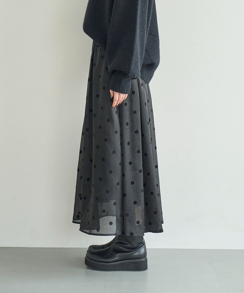 「meilmada」 フレアスカート MEDIUM ブラック レディース_画像4