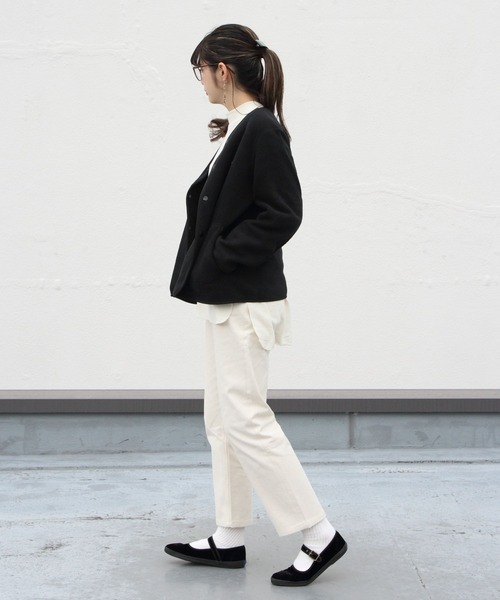 Danton（ダントン） ノーカラージャケット 36 チャコールグレー