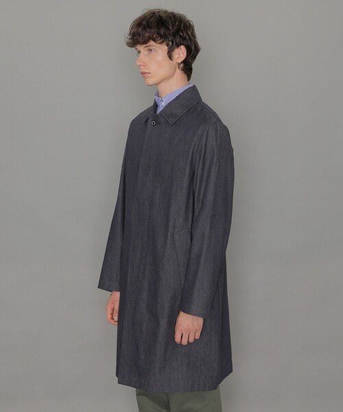 「MACKINTOSH LONDON」 ステンカラーコート 38 ネイビー メンズ_画像3