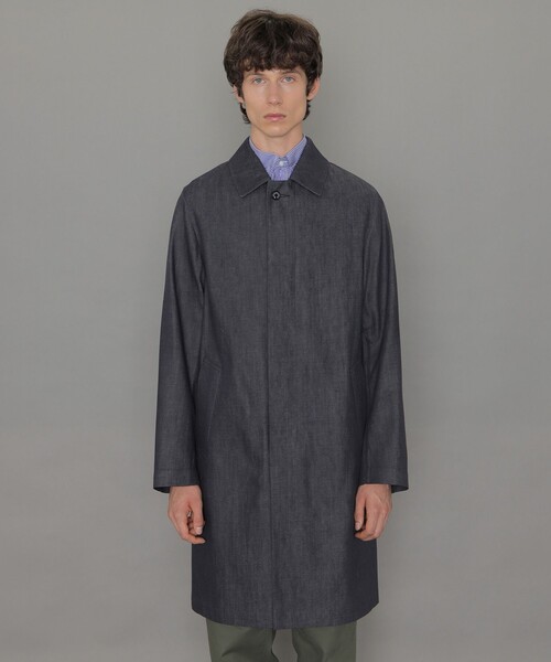 「MACKINTOSH LONDON」 ステンカラーコート 38 ネイビー メンズ_画像4