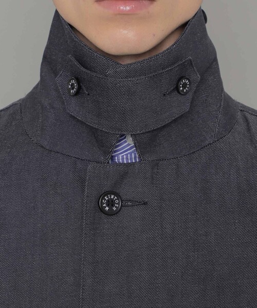 「MACKINTOSH LONDON」 ステンカラーコート 38 ネイビー メンズ_画像6