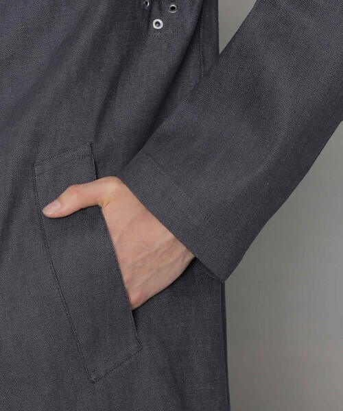 「MACKINTOSH LONDON」 ステンカラーコート 38 ネイビー メンズ_画像7