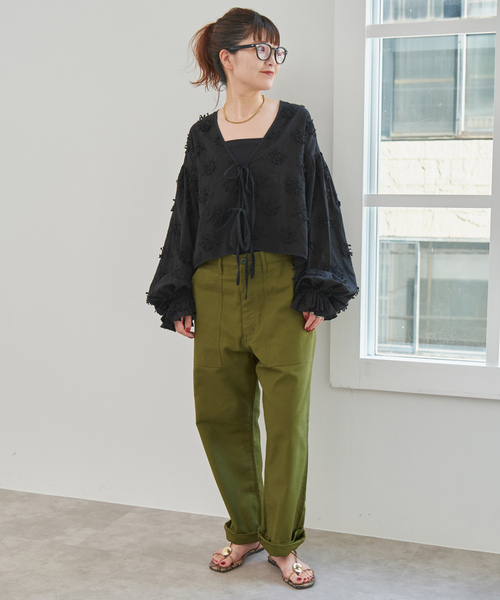 「GUNG HO」 パンツ MEDIUM カーキ レディース_画像3