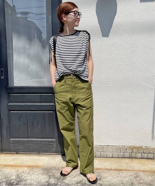 「GUNG HO」 パンツ MEDIUM カーキ レディース_画像4