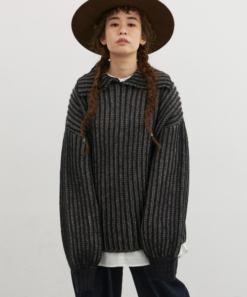 「Libra Cue」 長袖ニット FREE ブルー レディース_画像2