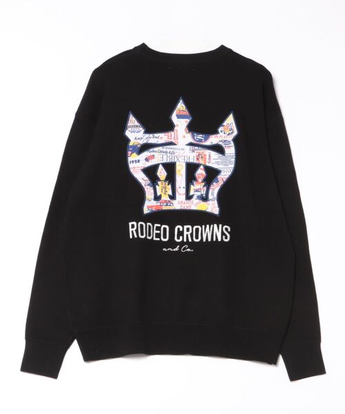 「RODEO CROWNS WIDE BOWL」 長袖ニット MEDIUM グレー×ホワイト メンズ_画像2