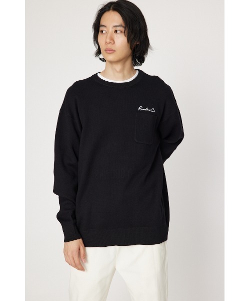 「RODEO CROWNS WIDE BOWL」 長袖ニット MEDIUM グレー×ホワイト メンズ_画像4