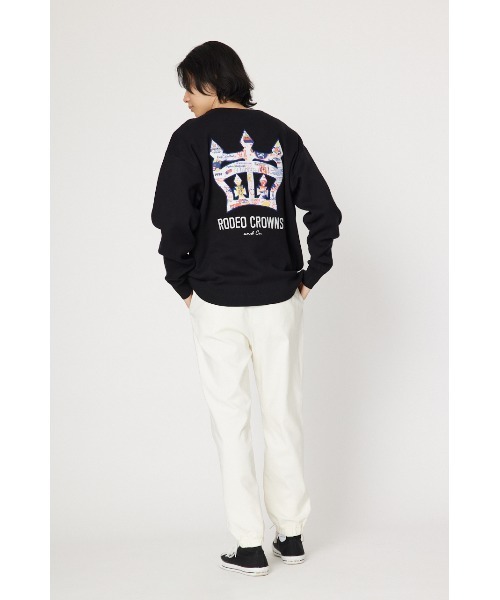 「RODEO CROWNS WIDE BOWL」 長袖ニット MEDIUM グレー×ホワイト メンズ_画像7