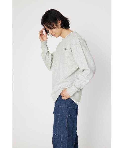 「RODEO CROWNS WIDE BOWL」 長袖ニット MEDIUM グレー×ホワイト メンズ_画像9