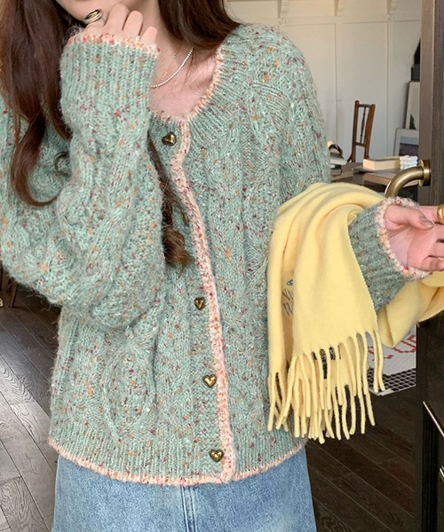 「HALEY PESCA」 ニットカーディガン FREE グリーン レディース_画像7