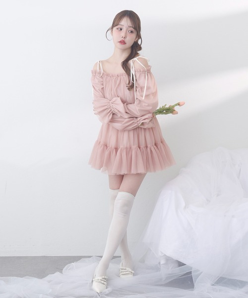 one after another NICE CLAUP ワンピース ティアードミニワンピース