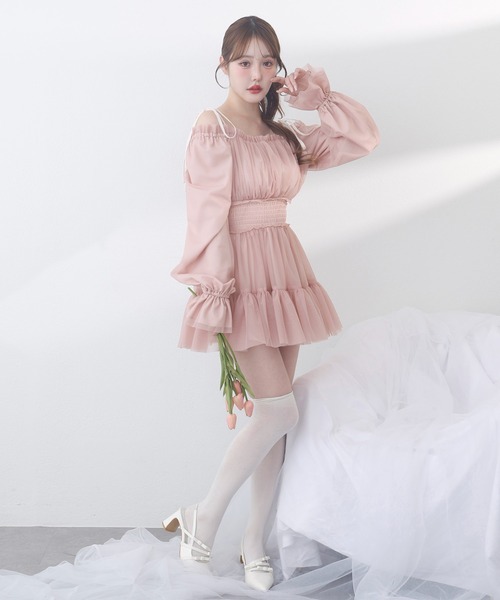 one after another NICE CLAUP ワンピース ティアードミニワンピース