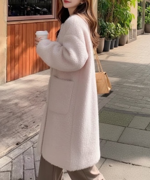 「cammie」 ステンカラーコート M オフホワイト レディース_画像4