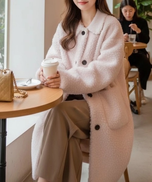 「cammie」 ステンカラーコート M オフホワイト レディース_画像8