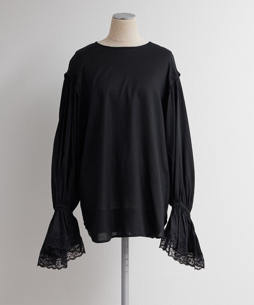 pual ce cin ブラウス シャツ フレアレースカフスブラウス レディース