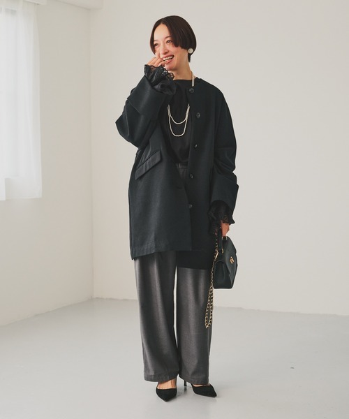 pual ce cin ブラウス シャツ フレアレースカフスブラウス レディース